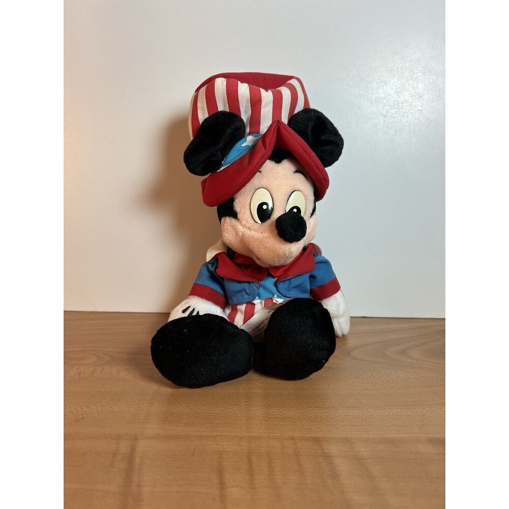 Walt Disney World Mickey Mouse Uncle Sam Bean Bag Plush 9” Vintage